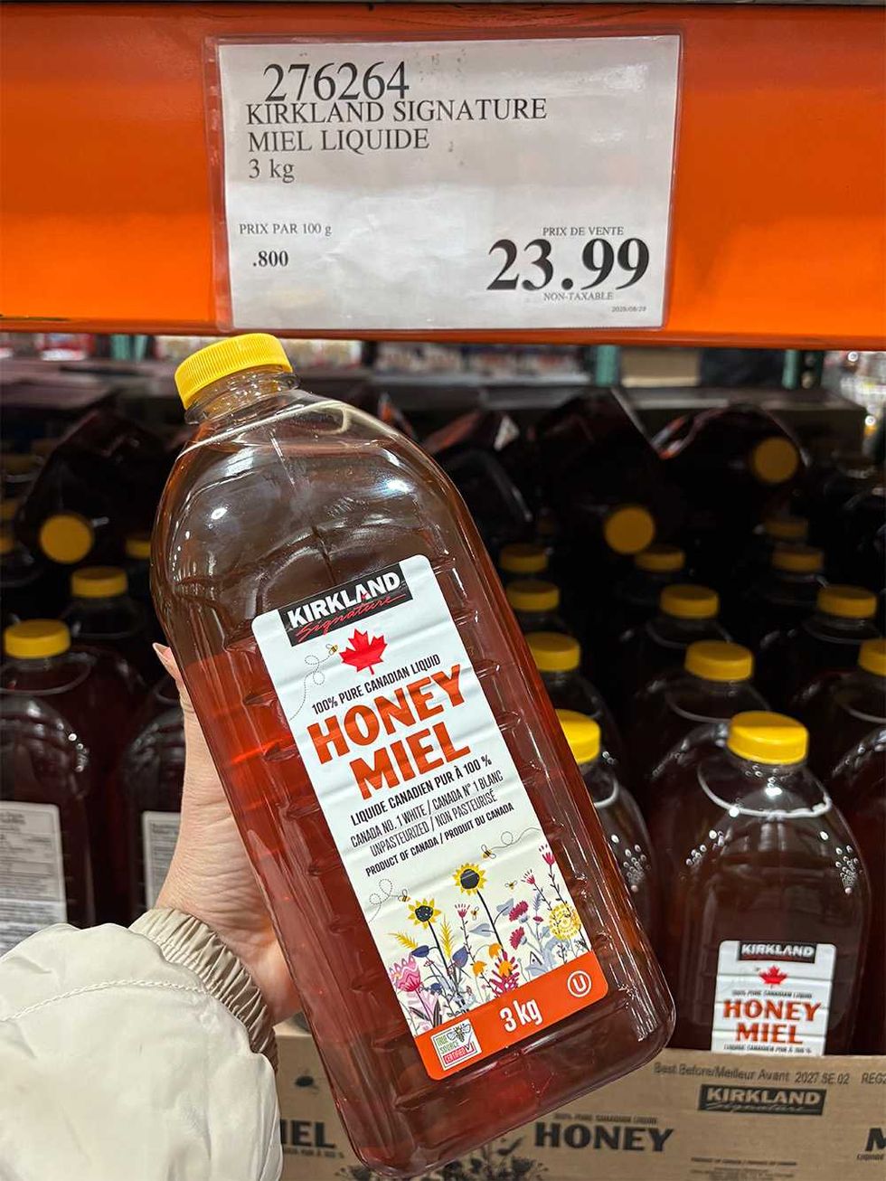3 kg de miel vente au Costco.