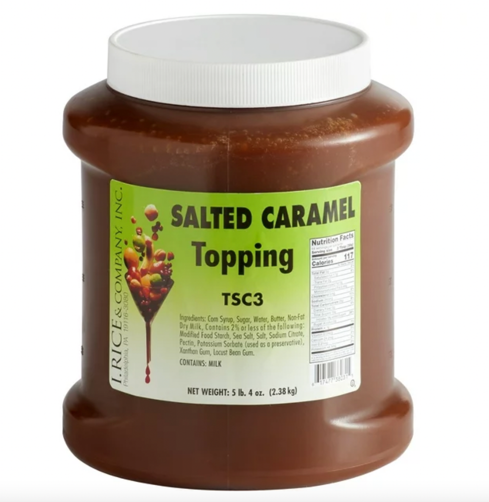 5 lb de coulis au caramel sal\u00e9 vendu sur le site du Walmart.