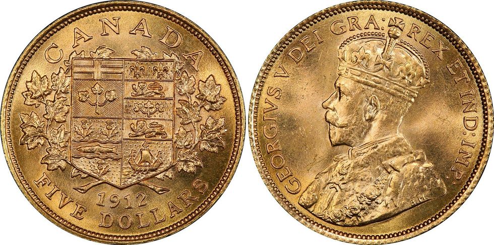 5 $ - roi George V - 1912