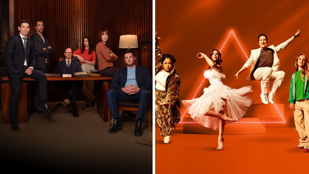 Acteurs de l'émission Indéfendable. Droite : Coachs et animatrice de l'émission Révolution.