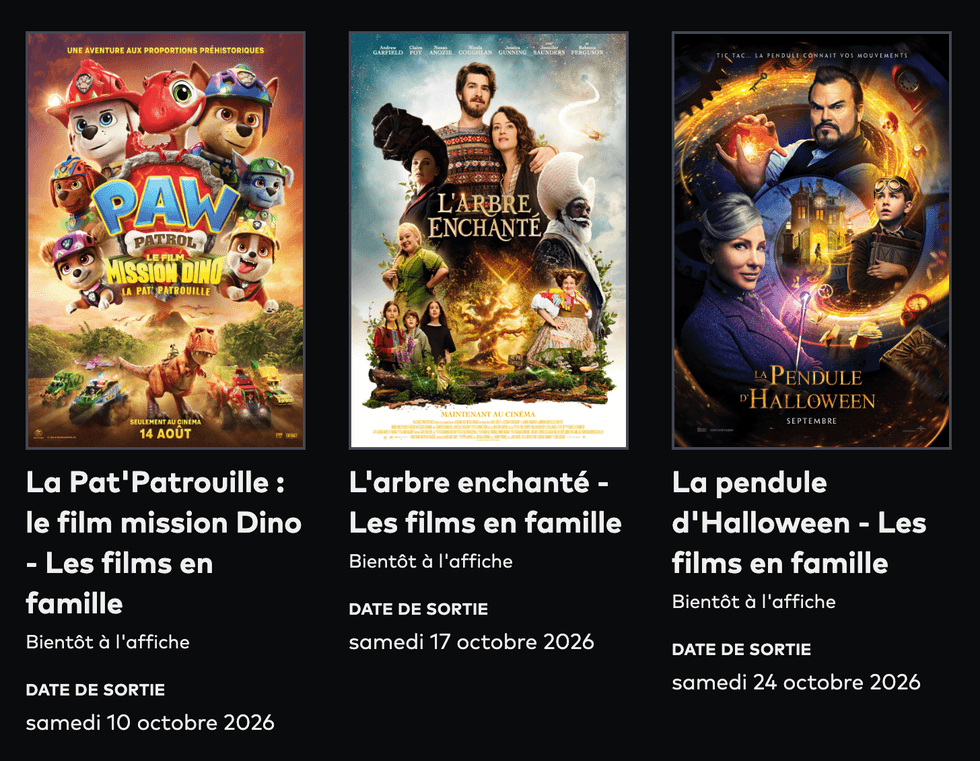 Affiche des films.