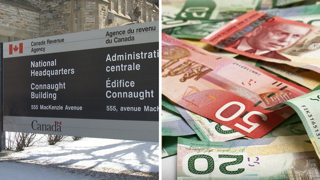 Agence du revenu du Canada. Droite : Argent canadien.