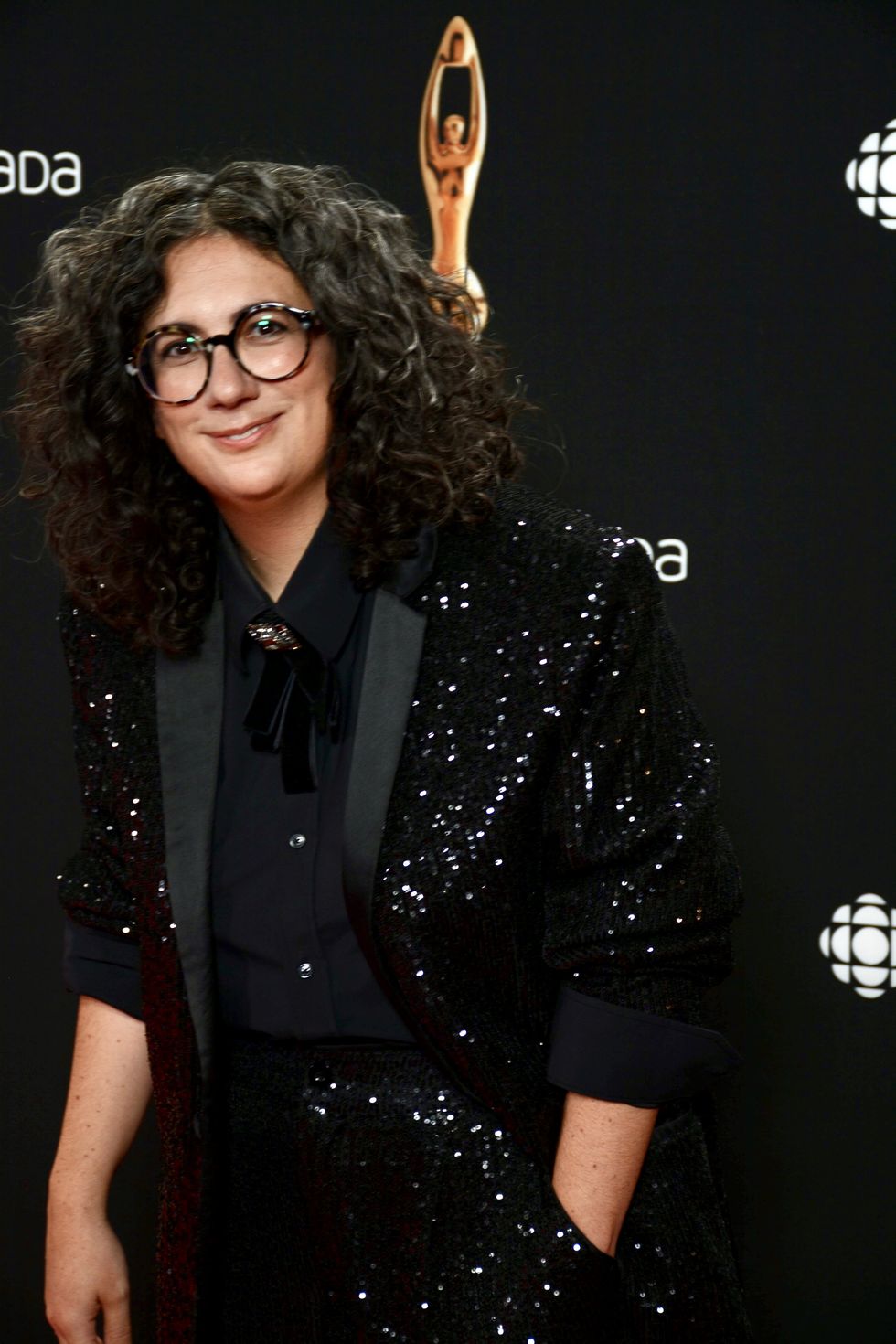 Alexandra Str\u00e9liski sur le tapis rouge au Gala de l'ADISQ 2024.