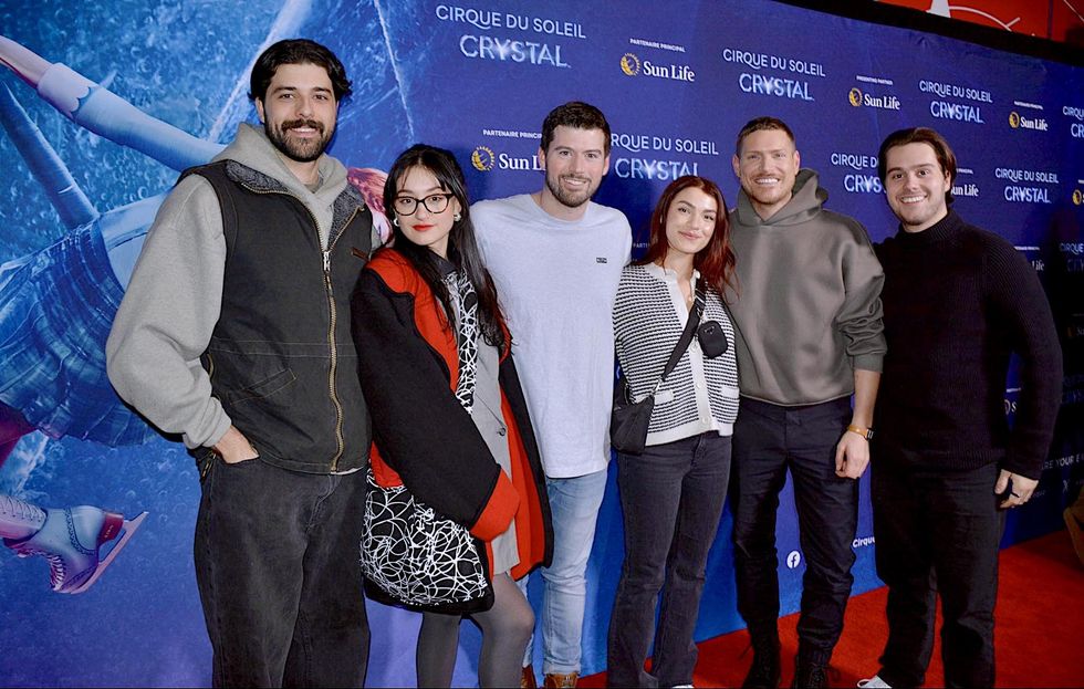 Ali Bensaud, Emy Lalune, Miguel Bouchard, Livia Martin, P.O Beaudoin sur le tapis rouge du Cirque du Soleil.