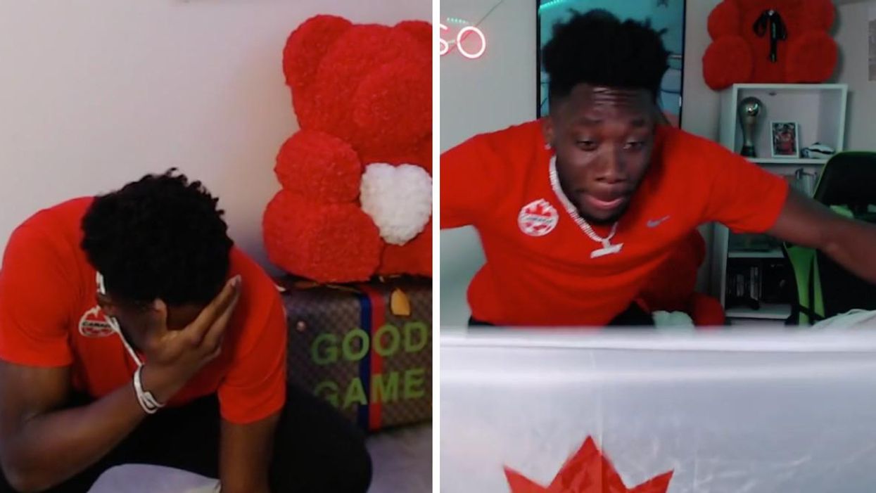 Alphonso Davies après la victoire du Canada.