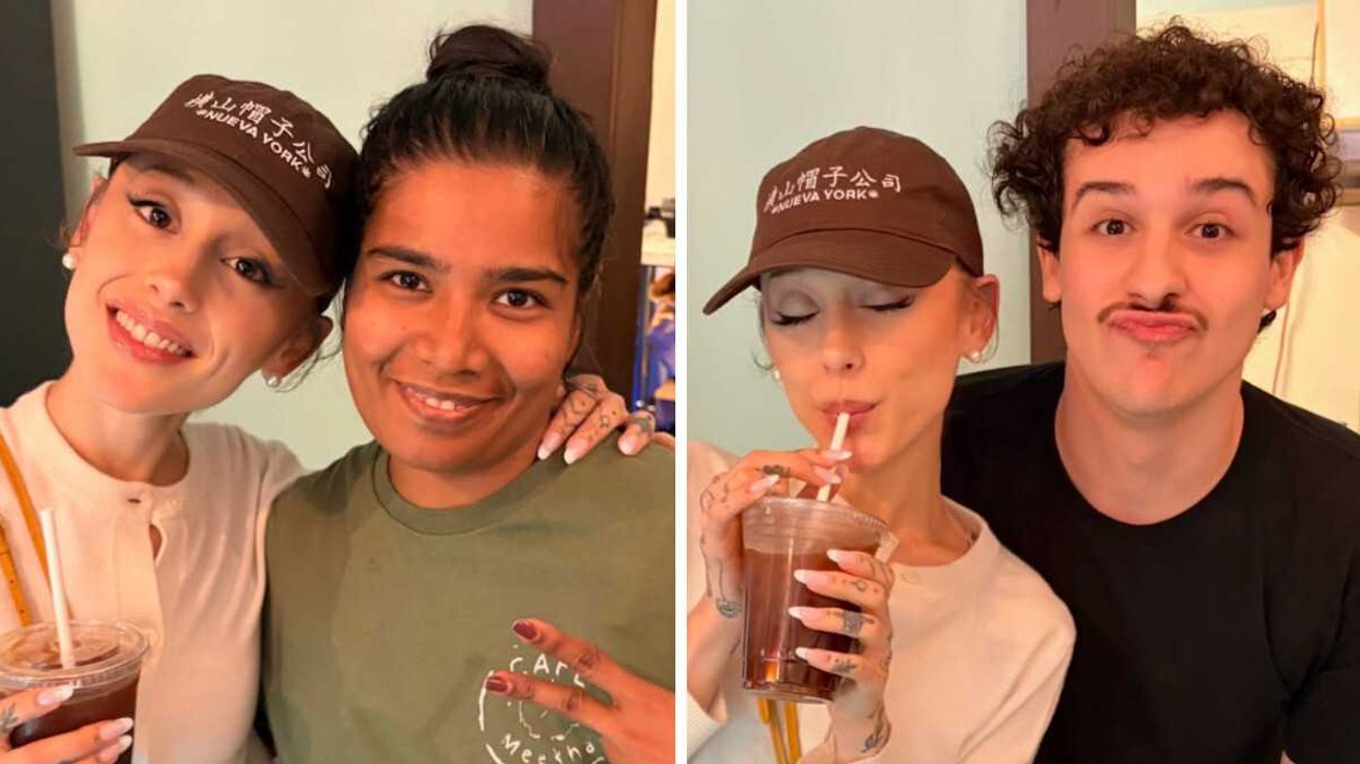 Ariana Grande au café Meekha à Montréal.