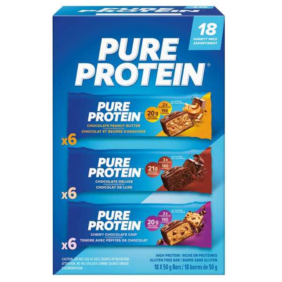 Assortiment de barres Pure Protein sur le site de Costco