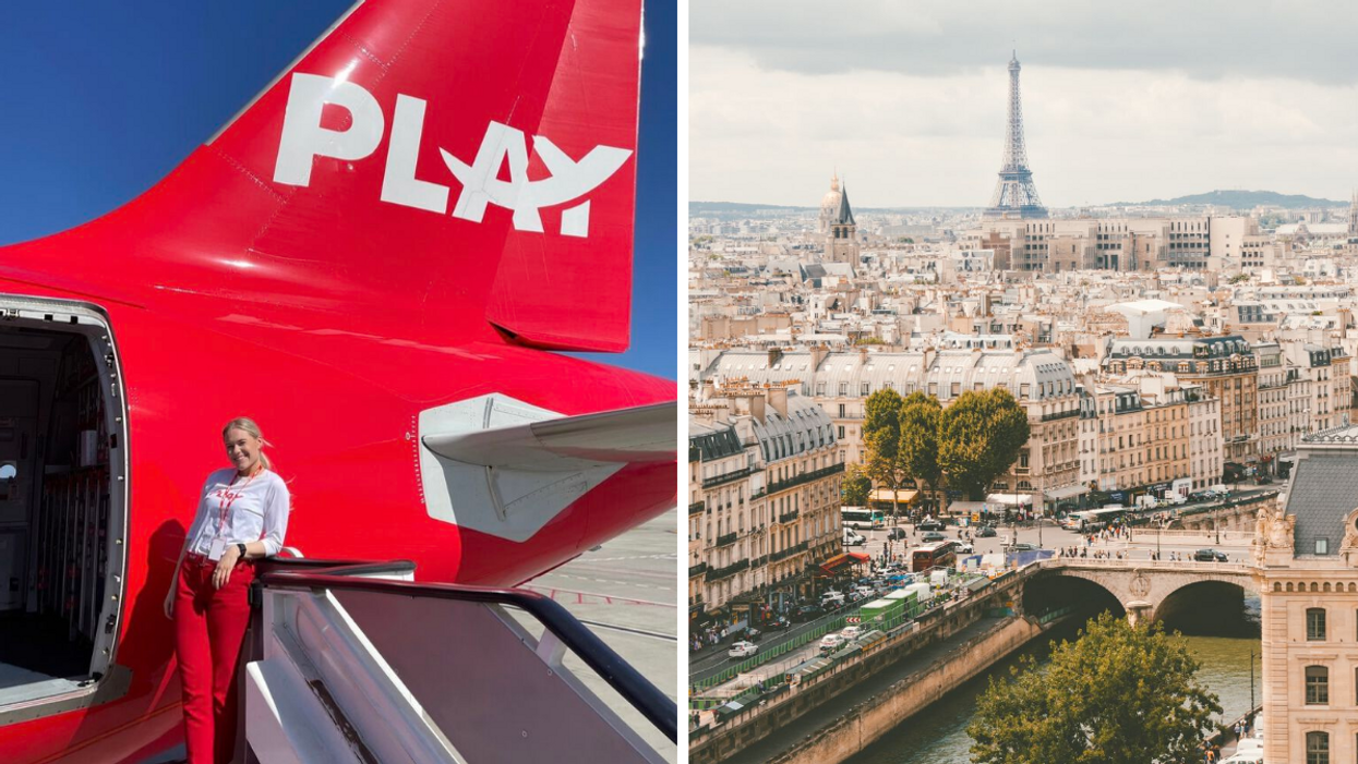 Avion Play. Droite: Tour Eiffel.