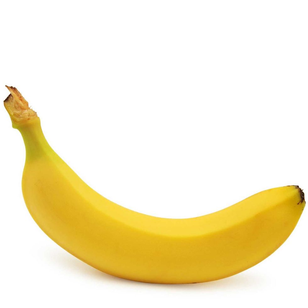 Banane sur fond blanc.