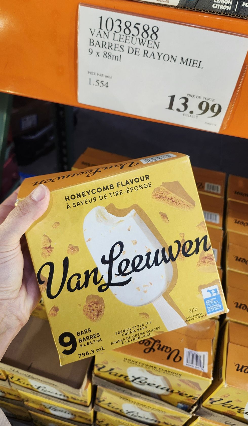 Barres glac\u00e9es \u00e0 la tire-\u00e9ponge.