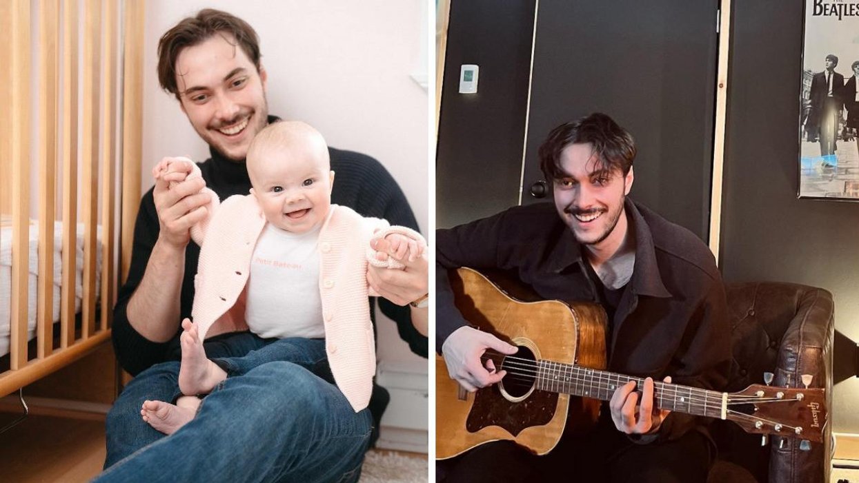 Benjamin Nadeau et sa fille Adèle. Droite : Benjamin Nadeau.