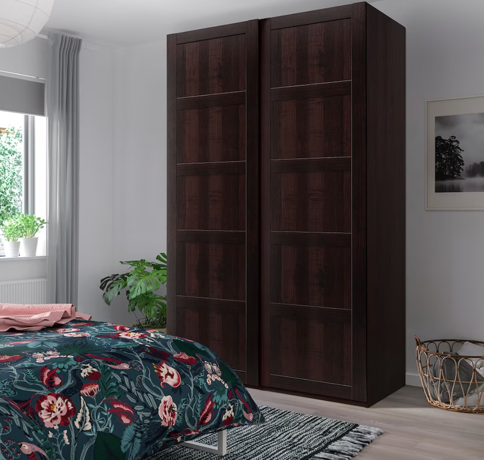 BERGSBO Portes coulissantes, 2 pi\u00e8ces, brun-noir.