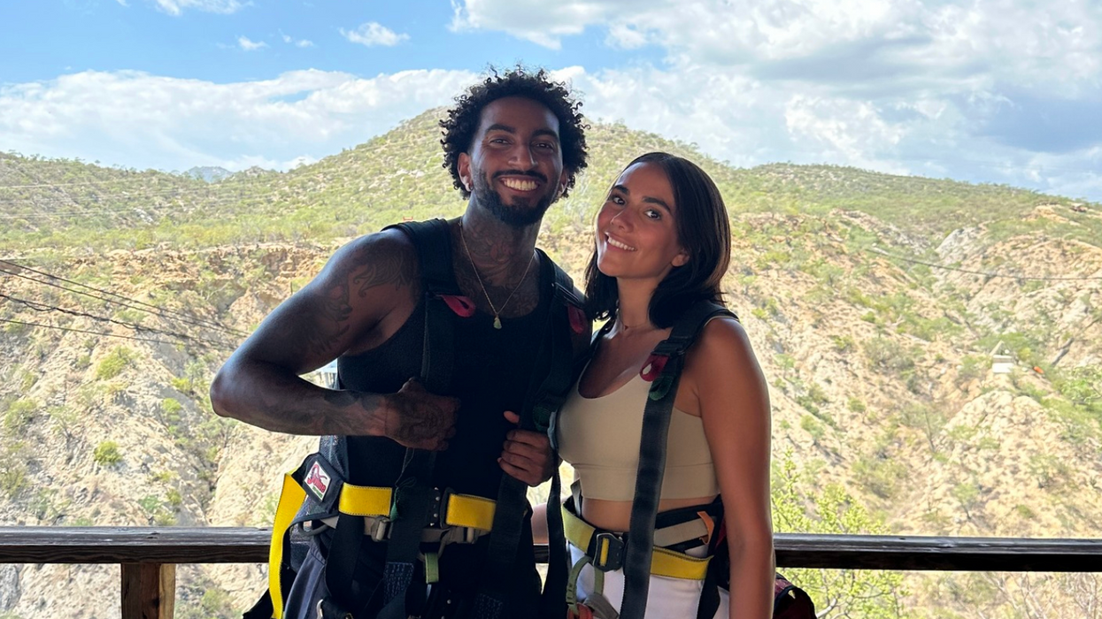 Bilal et Catherine F. lors de l'activité de bungee à Occupation Double Mexique.