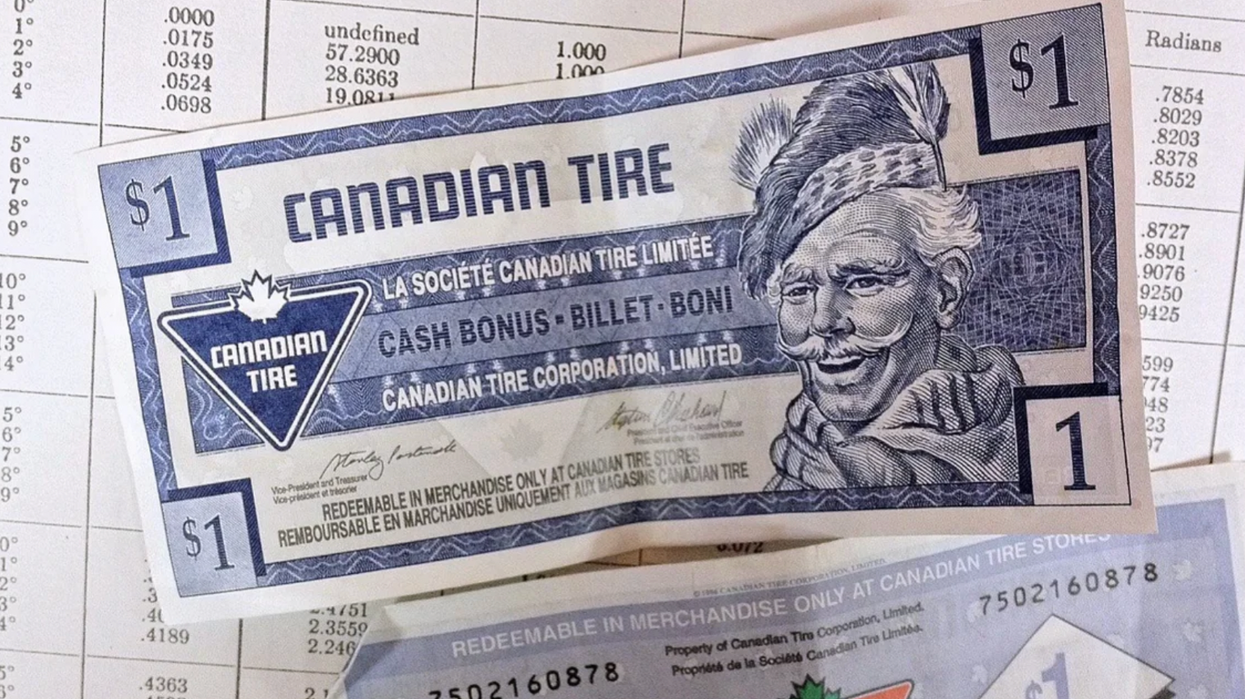 Bille de 1$ d'Argent Canadian Tire en papier.