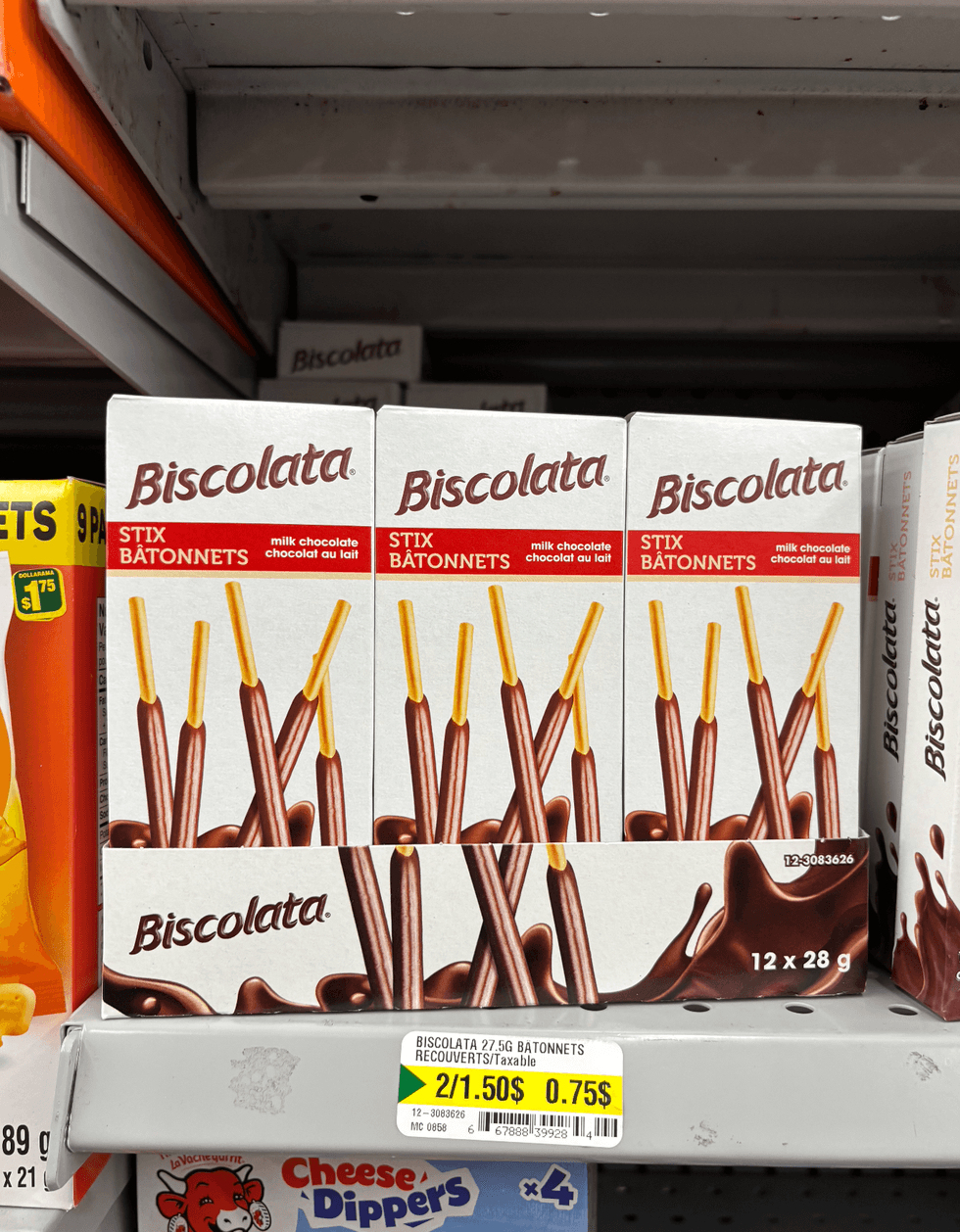 Biscuits de type Poki en vente chez Dollarama.