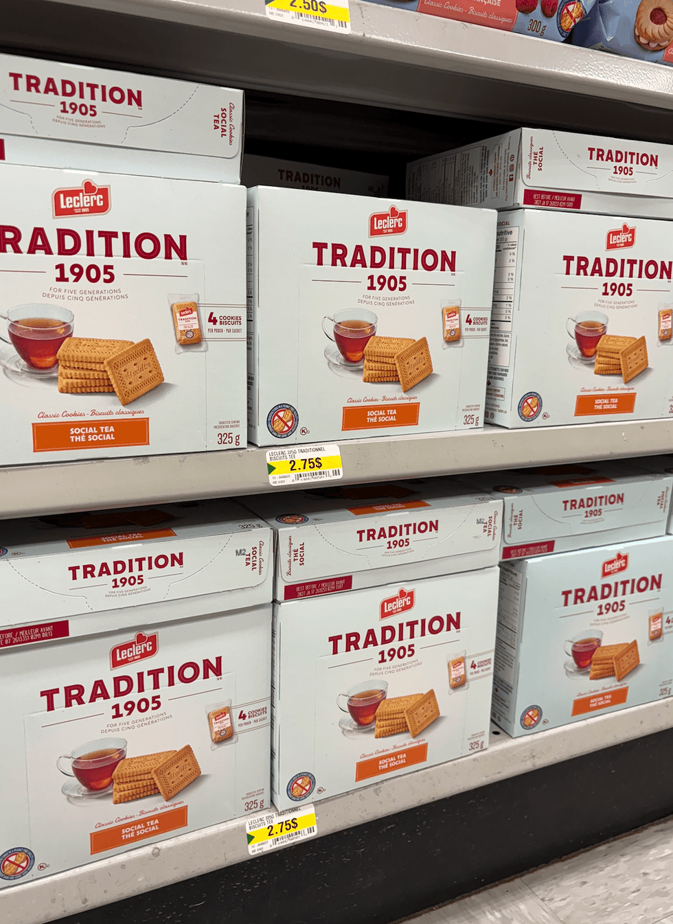 Biscuits Tradition sur les tablettes du Dollarama.