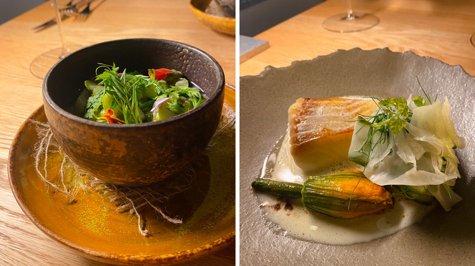 Bol chawanmushi et fletan a la nage.