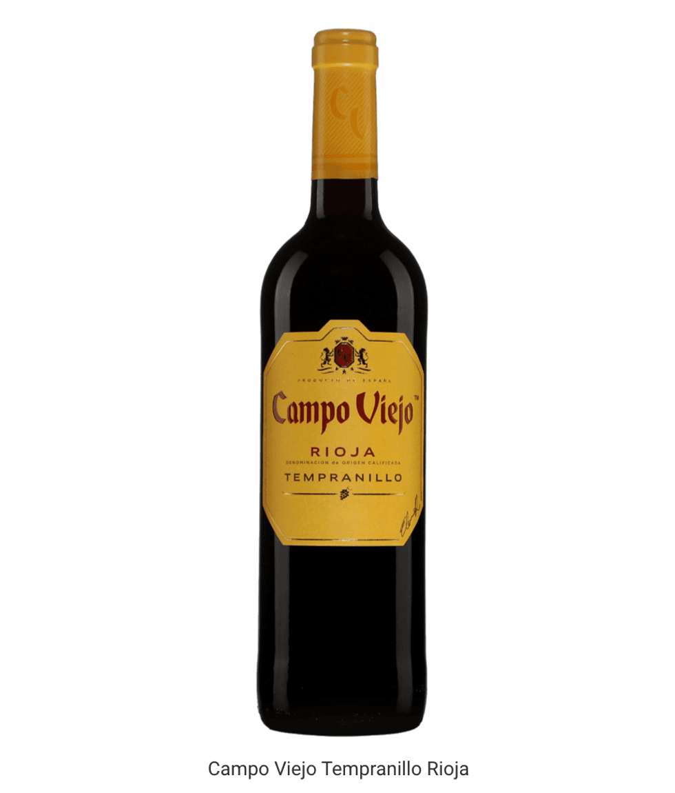 Bouteille de Campo Viejo Tempranillo Rioja.