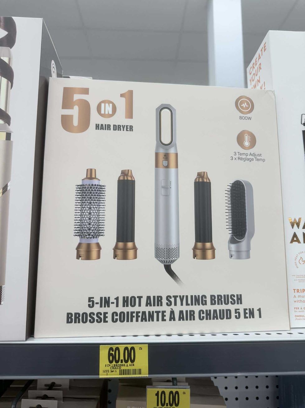 Brosse coiffante \u00e0 air chaud 5-en-1 en vente au Tigre G\u00e9ant pour 60 $.