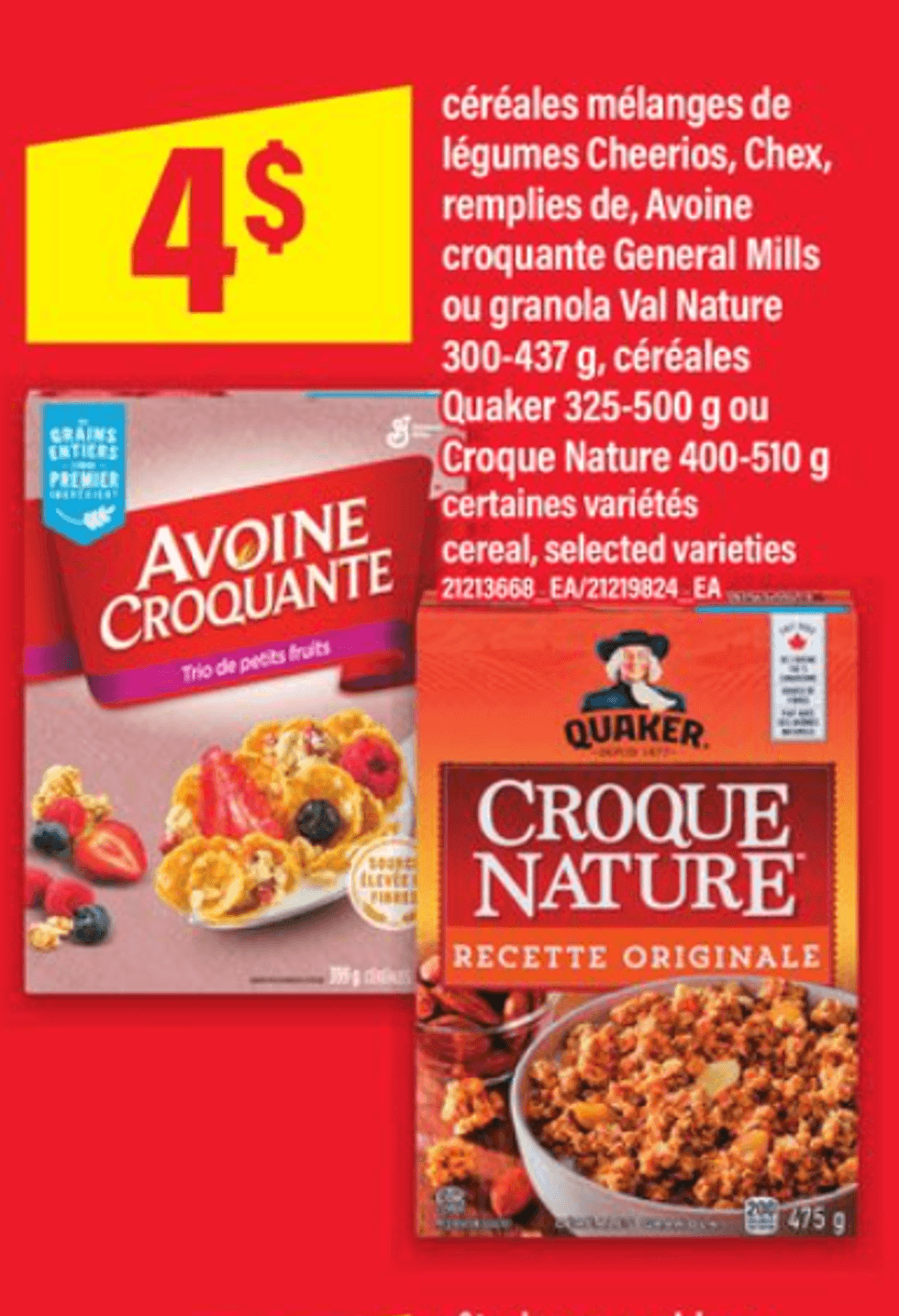 C\u00e9r\u00e9ales dans la circulaire du Maxi.