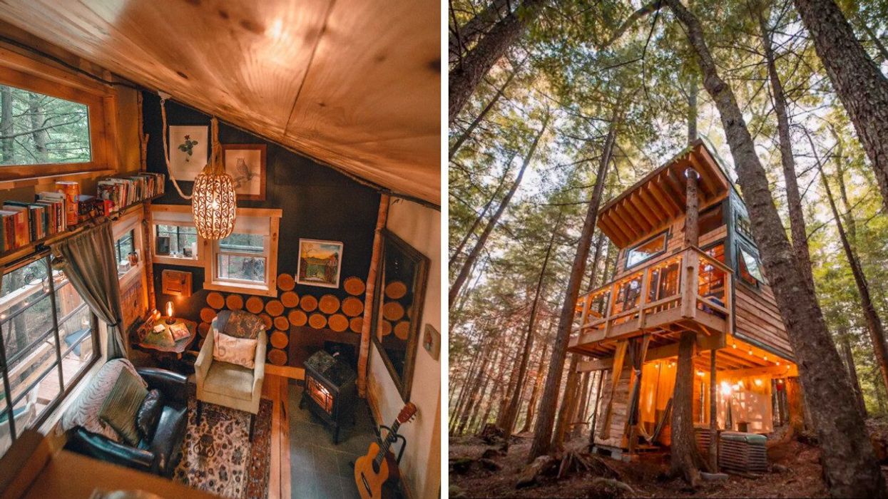 Cabane dans les arbres à louer au Vermont.