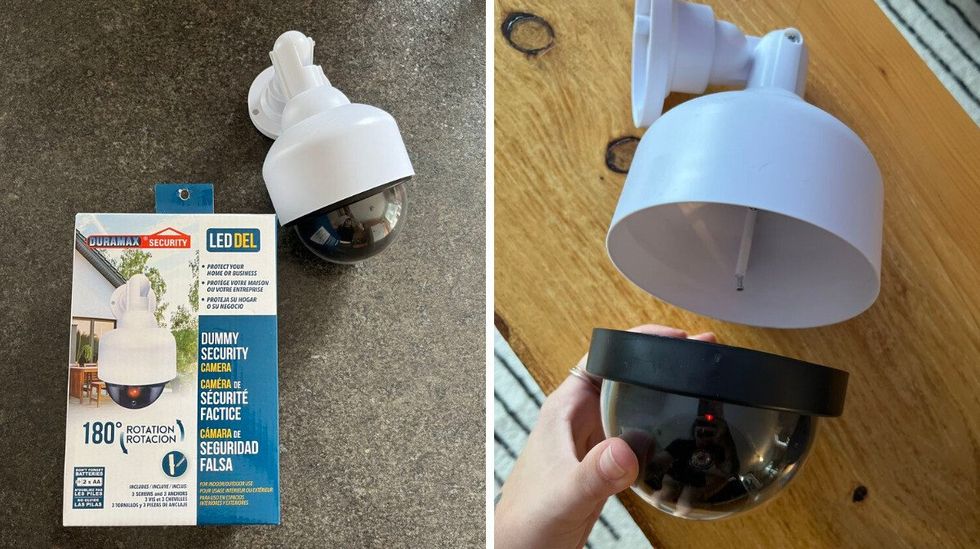 Cam\u00e9ra de s\u00e9curit\u00e9 factice du Dollarama.