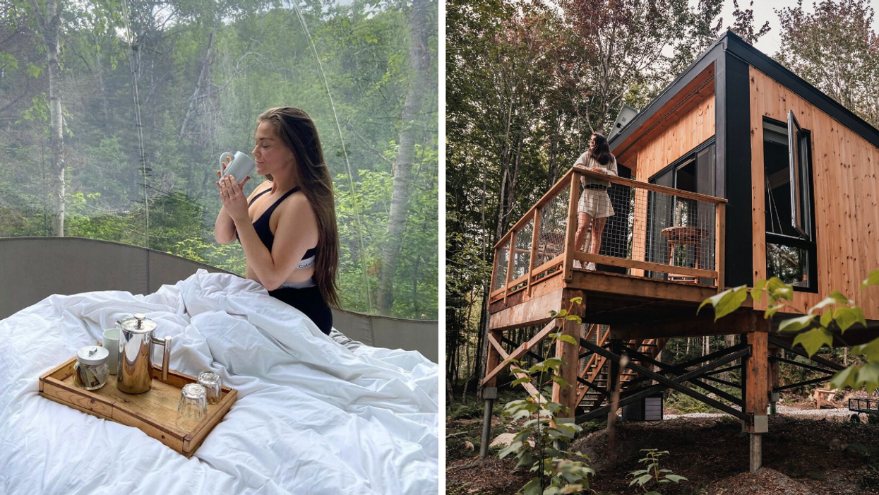 Canopée lit. Droite : Laö Cabines.