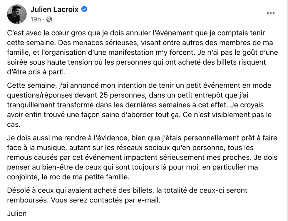 Capture d'\u00e9cran Facebook.