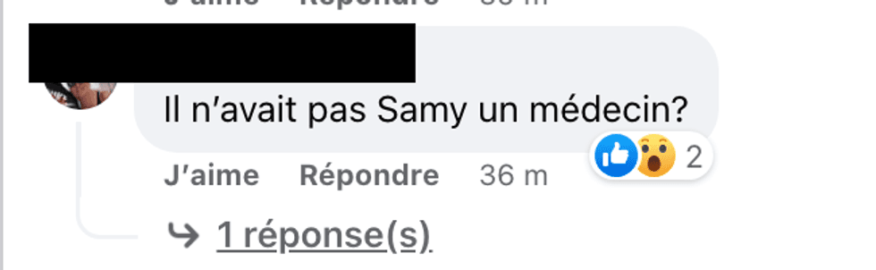 Capture d'\u00e9cran, page Facebook d'Occupation Double : les fans cherchent Sami, le m\u00e9decin \u00e0 OD.