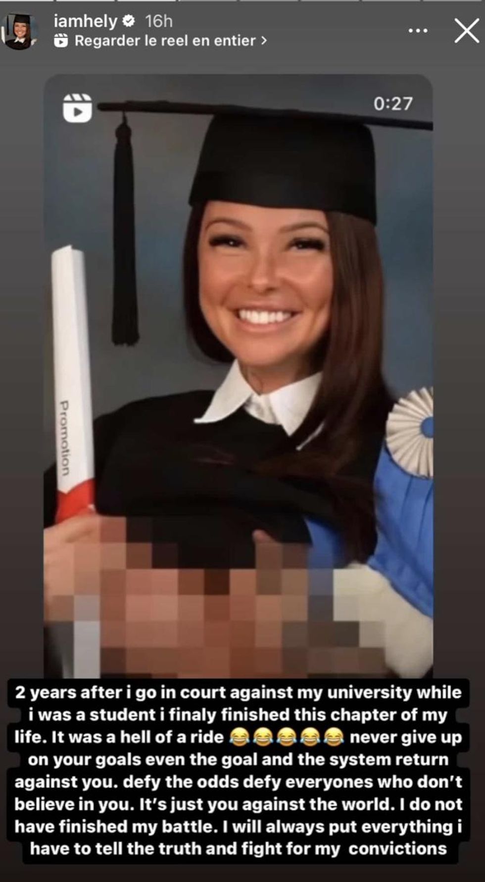 Capture d'\u00e9cran story d'H\u00e9l\u00e8ne Boudreau.