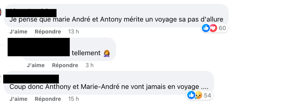 Captures d'\u00e9cran sur la page Facebook officielle d'Occupation Double.