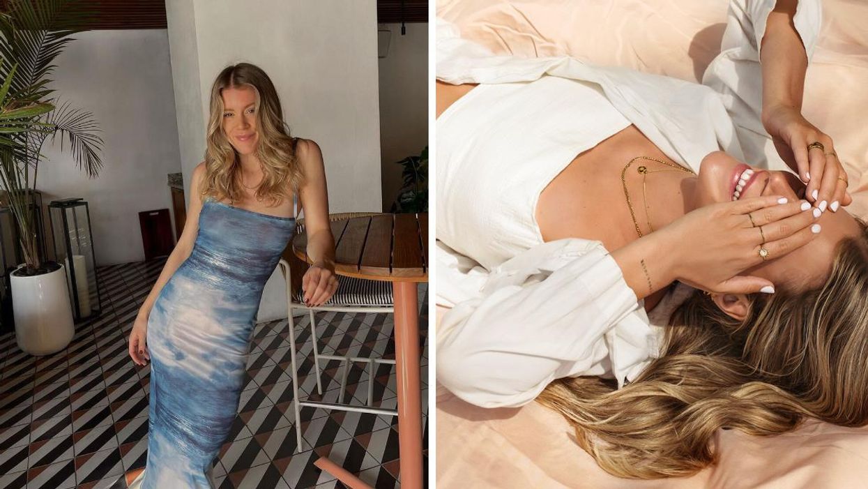 Catherine « Peach » Paquin. Droite : La compagnie de bijoux Appy par Catherine d'OD.