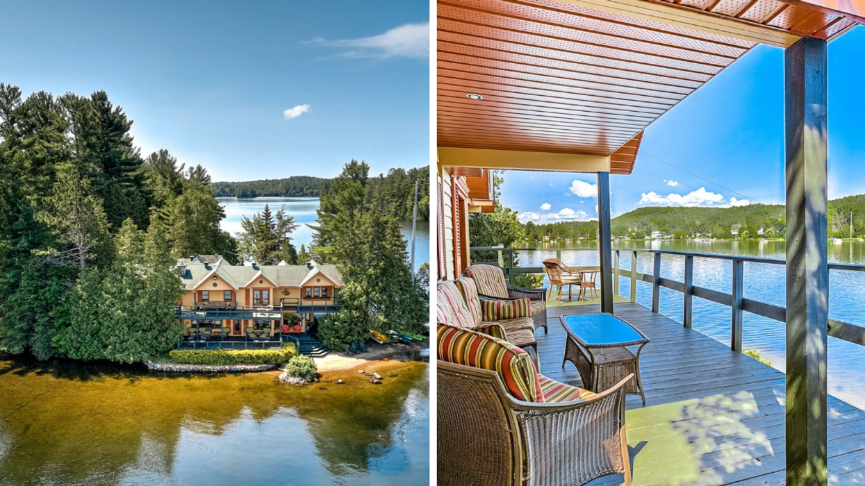 Ce chalet sur une île privée à 1h30 de Montréal est à vendre