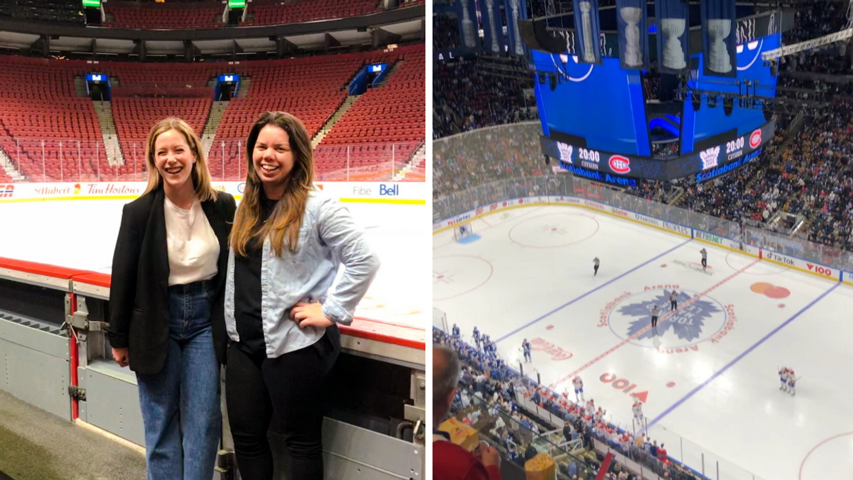 Centre Bell. Droite : Scotia Bank Arena.