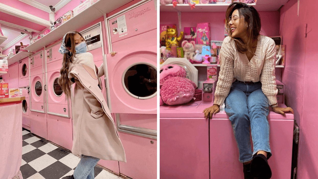 Cette buanderie complètement rose à Montréal va te redonner le sourire