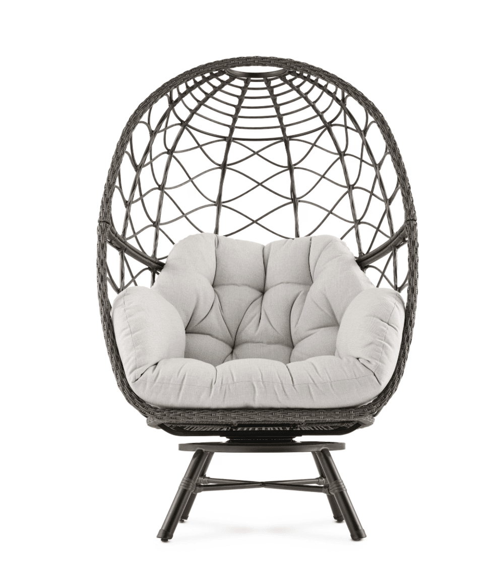 Chaise oeuf pivotante d'ext\u00e9rieur pour patio.