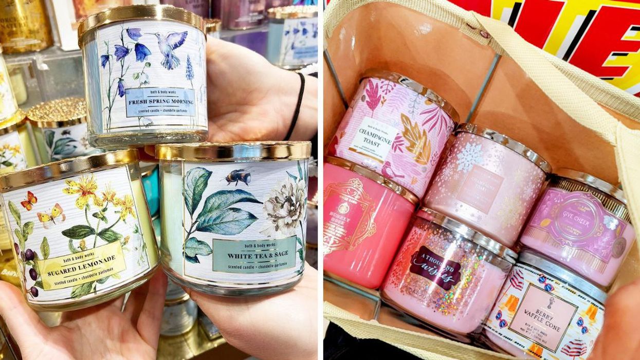 Chandelles à trois mèches du Bath & Body Works.