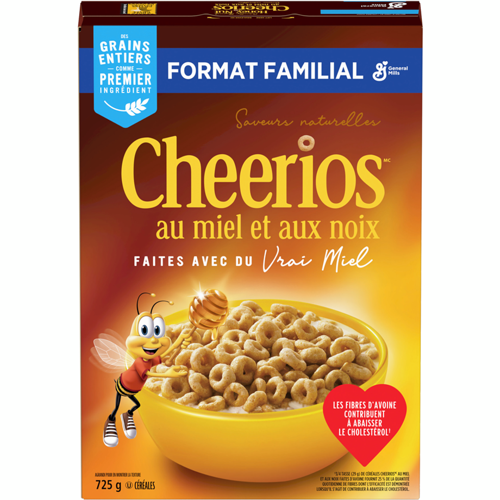 Cheerios - C\u00e9r\u00e9ales au miel et noix, format familial.