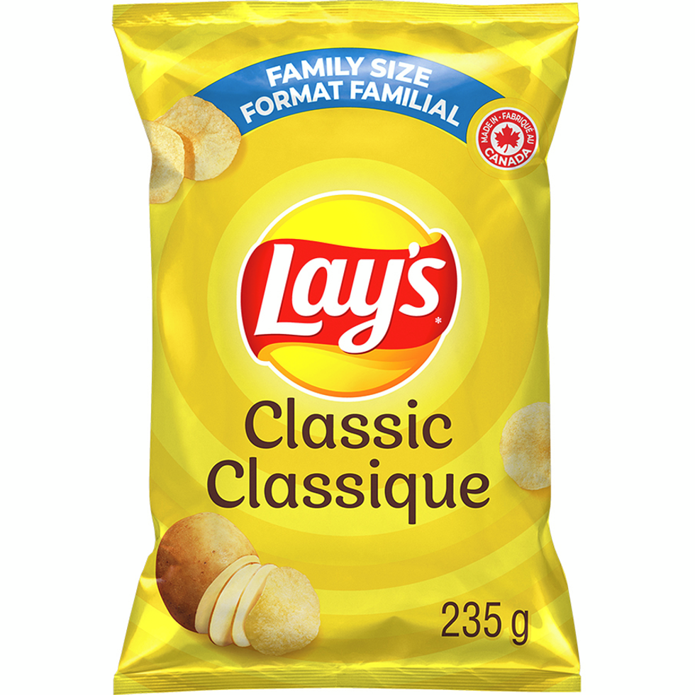 Chips Lay's (plusieurs saveurs) format familial.