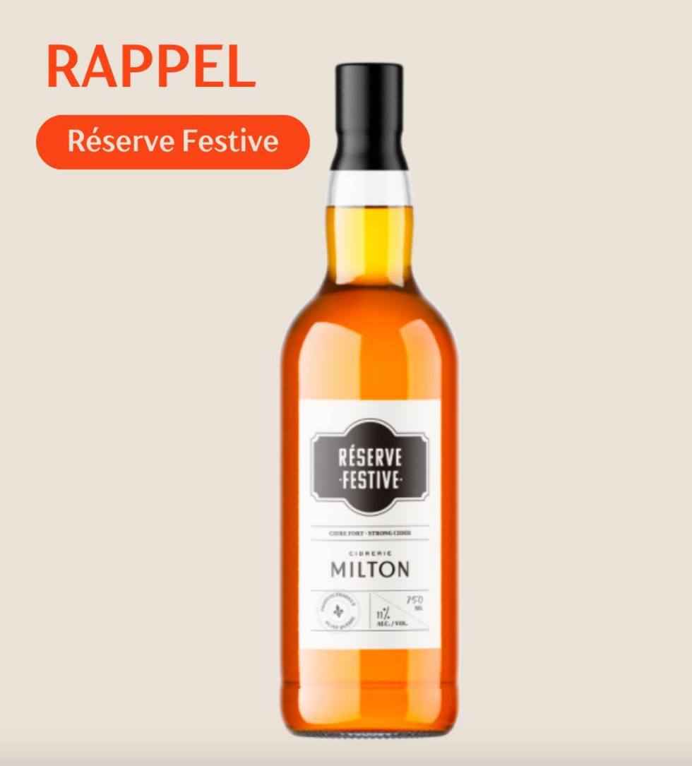 Cidre fort de marque R\u00e9serve Festive - Cidrerie Milton.