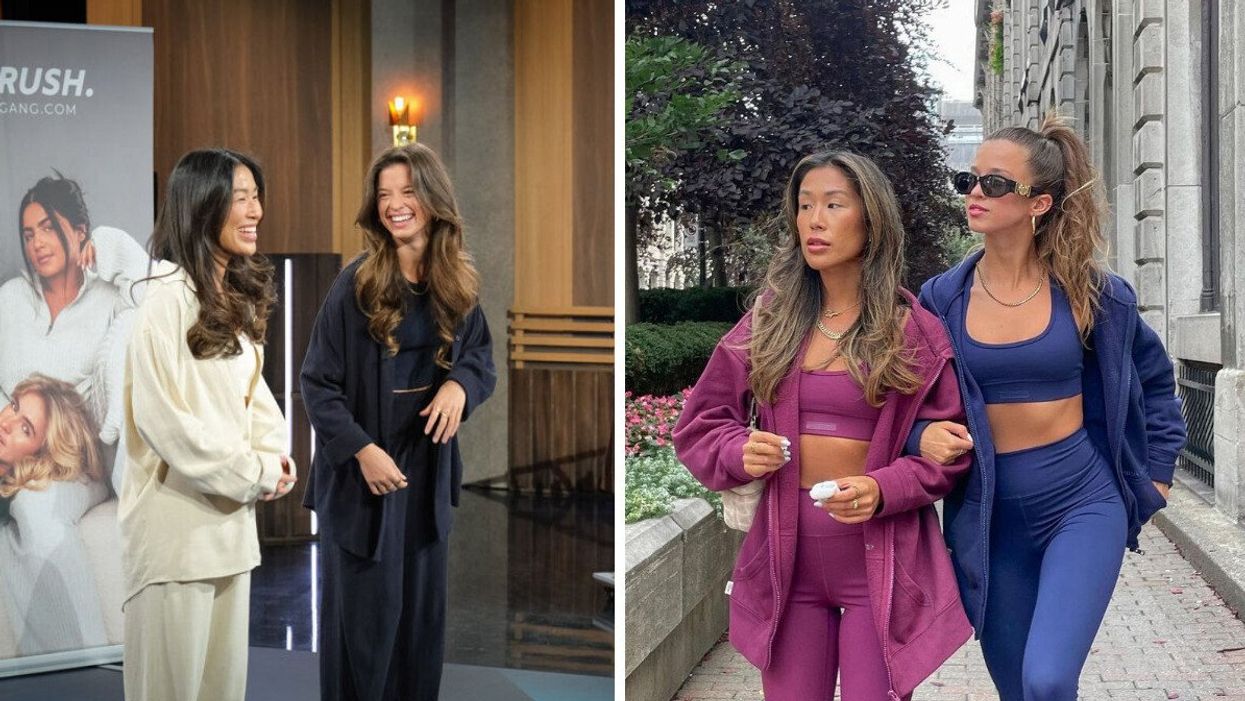 Cindy Cournoyer et Lucie Rhéaume à Dans l'oeil du dragon. Droite : Cindy et Lucie pour Girl Crush.