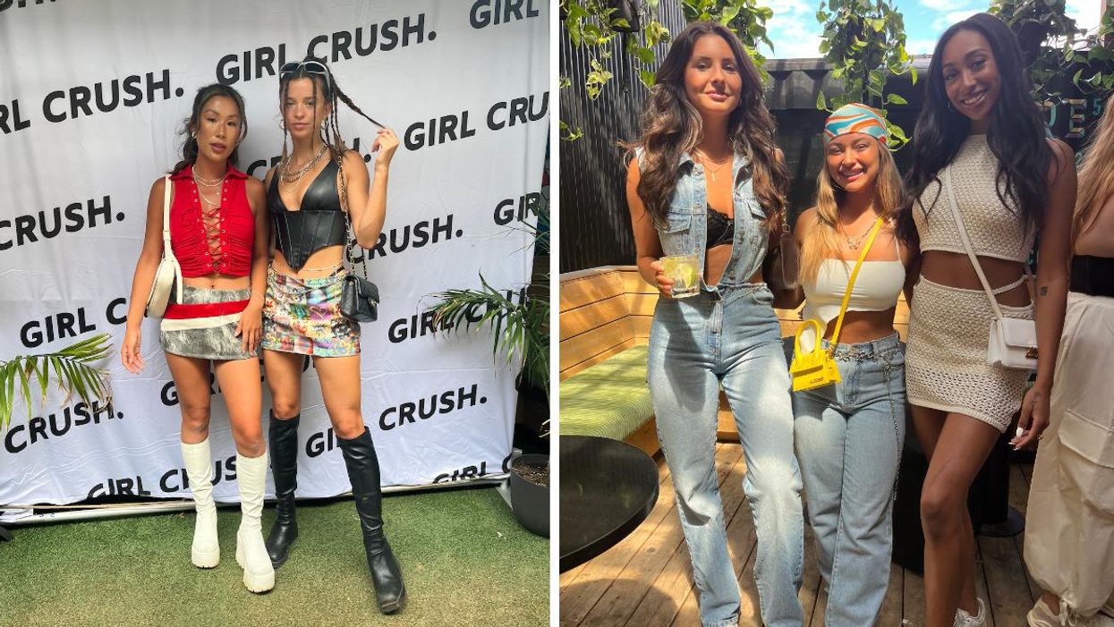 Cindy Cournoyer et Lucie Rhéaume. Droite : Sabrina d'OD, Noémy Petit et Anna-Maëlle de L'île de l'amour.