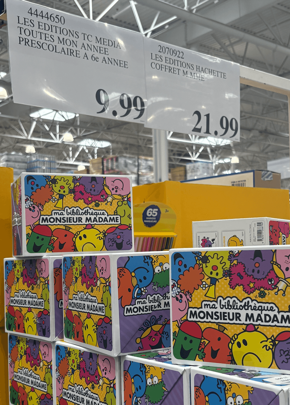 Coffret Ma biblioth\u00e8que Monsieur Madame au Costco.