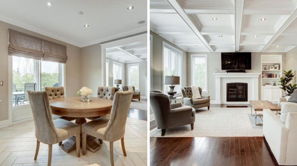 Coin-repas. Droite : Salon.