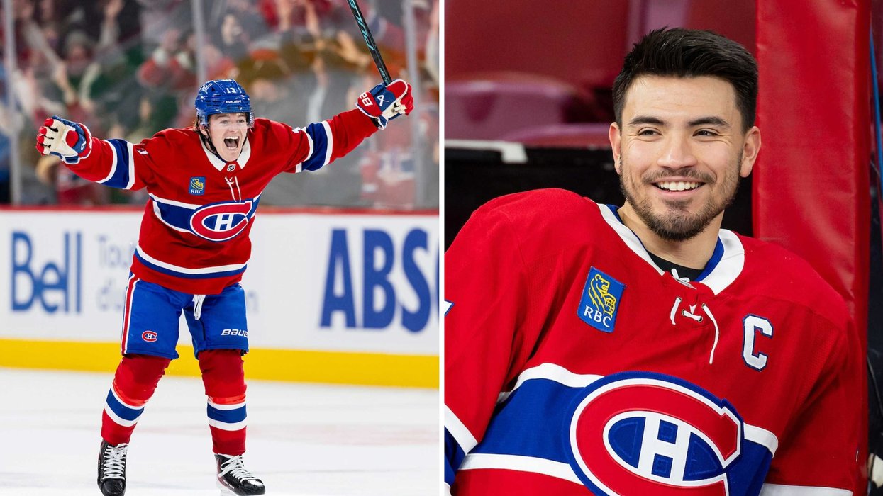 Cole Caufield. Droite : Nick Suzuki