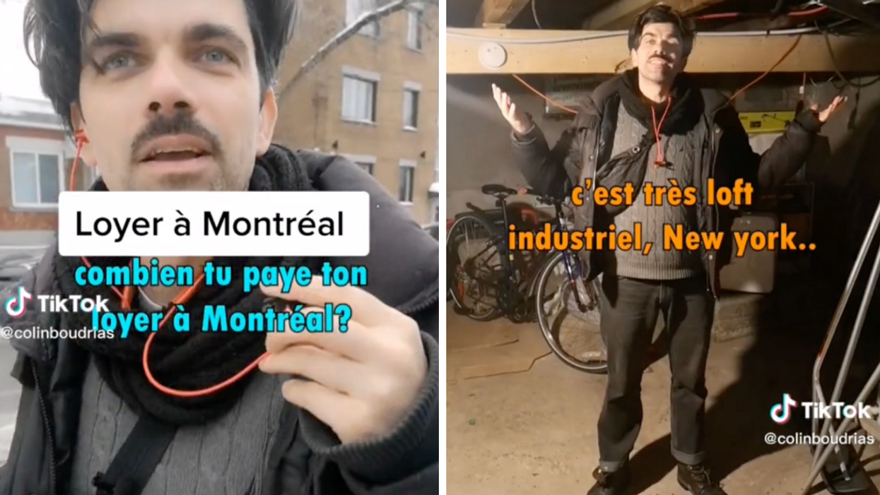 Colin Boudrias. Droite : Colin dans son « loft industriel ».