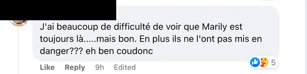 Commentaire Facebook.