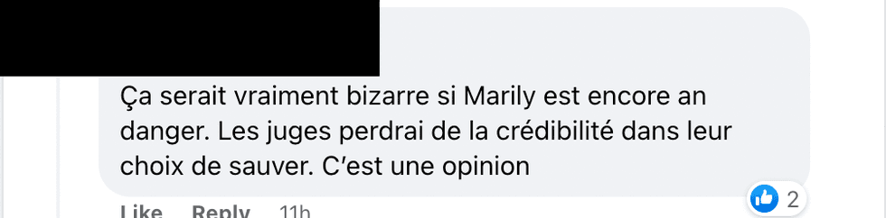 Commentaire Facebook.