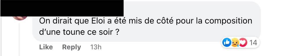 Commentaire Facebook.