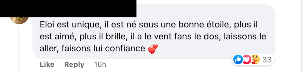 Commentaire Facebook.
